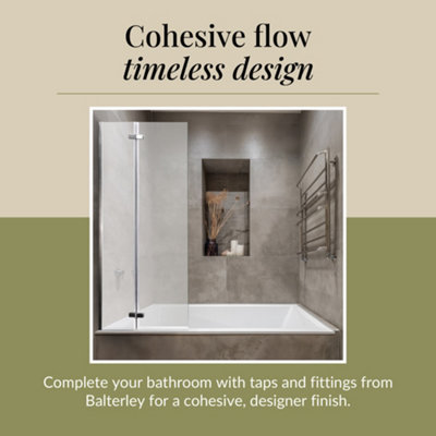Chrome 5mm Toughened Safety Glass Centre Hinged Shower Bath Screen - 7
