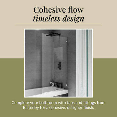 Chrome 5mm Toughened Safety Glass Hinged Shower Bath Screen - 6