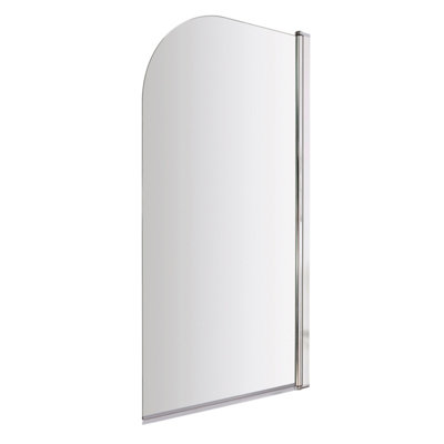 Chrome 6mm Glass Hinged Reversible Shower Bath Screen 790x1430mm