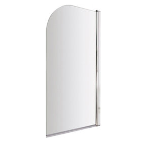 Chrome 6mm Glass Hinged Reversible Shower Bath Screen 790x1430mm