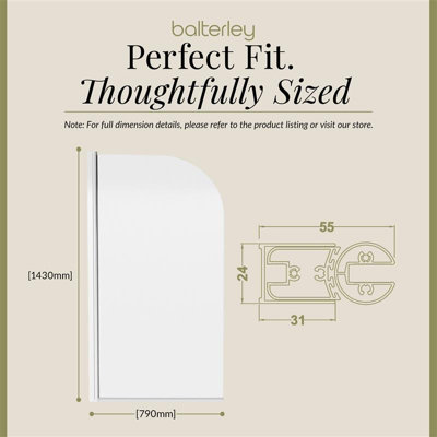 Chrome 6mm Toughened Safety Glass Reversible Shower Bath Screen 790x1435mm - 3