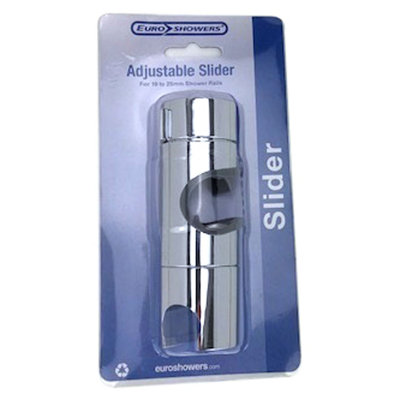 Chrome Adjustable Shower Riser Rail Slider 19-25mm