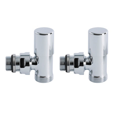 Chrome Angled Euro Cone Radiator Valves Manual 16mm
