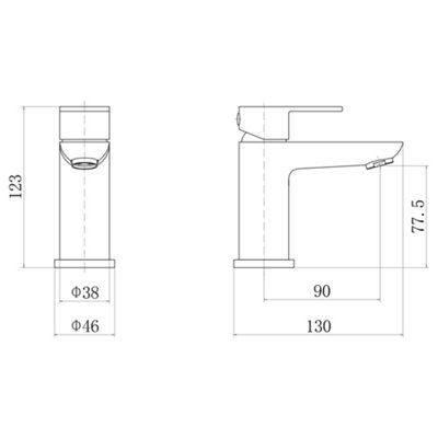 Chrome Basin Mini Mixer Tap Mono Bathroom Sink Single Lever Cloakroom