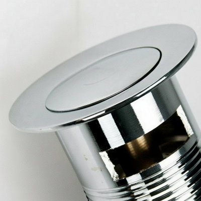 Chrome Basin Sink Waste Pop Up Sprung Plug Slotted with Overflow Modern ...