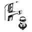 Chrome Bath Filler & Basin Mixer Tap Single Lever Modern Bathroom Set