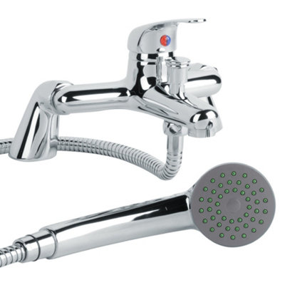 Chrome Bath Shower Mixer & Basin Sink Mixer Tap Set Modern Bathroom Set