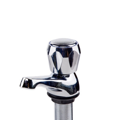 Chrome Bath Taps Hot and Cold Economic Brass Metal Bath Tap Pair Red Blue