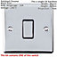 CHROME Bathroom Switch Set - 1x Light & 1x 6A Extractor Fan Isolator Switch