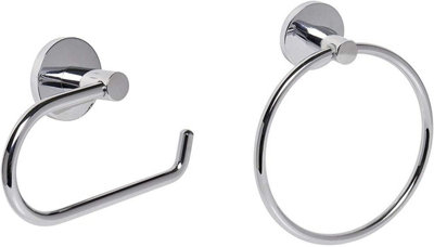 Chrome Bathroom Toilet Roll Holder Towel Ring Set DIY at B Q