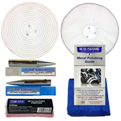 Chrome Bench Grinder Metal Polishing Kit 6pc 8" x 1" - Pro-Max