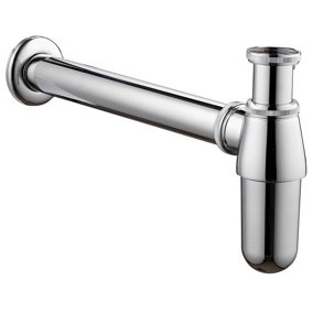 Chrome Bottle Trap Waste Bathroom Basin Sink Pipe Adjustable Height & Outlet