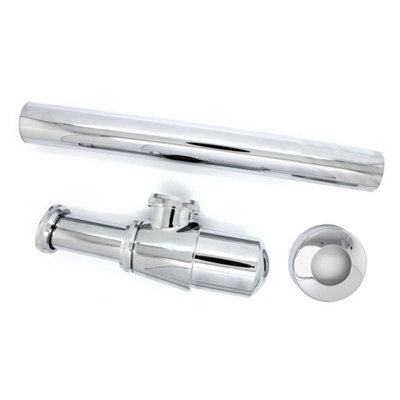 Chrome Bottle Trap Waste Bathroom Basin Sink Pipe With Free Basin Waste