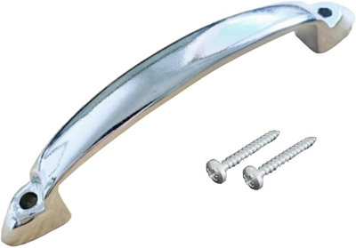 Chrome Bow Handle 95mm Modern Drawer Cabinet Front Fixing Kitchen Cupboard