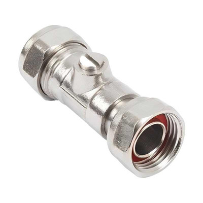 Chrome Brass Straight Service Valve 15mm x 1/2" Compression x Female Nut