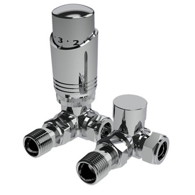 Chrome Corner Thermostatic Radiator Valve Pack (Pairs)