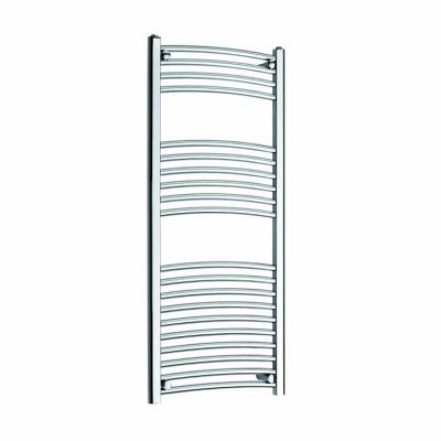 Chrome Curved 500 x 1200 Heated Towel Rail Warmer Radiator Rad 500mm x 1200mm
