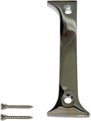 Chrome Door Numbers 3 Inch Screw On Numerals Times New Roman For Wooden, uPVC & Composite Doors (Number 1)