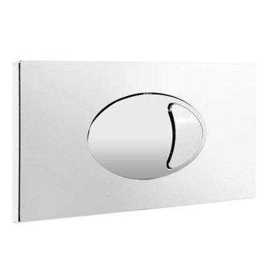 Chrome  Dual Flush Toilet Concealed Cistern Plate Push Button Cable Operated