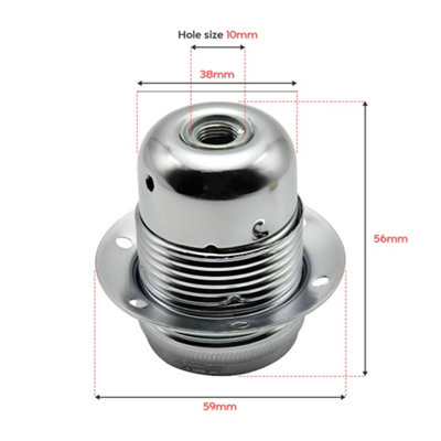 Chrome E27 Lamp Holder Vintage Industrial Metal Bulb Socket,Threaded ...
