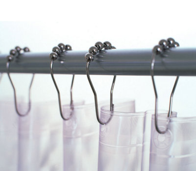 Chrome Easy Glide Rollerball Shower Rings - 12 pack