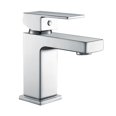 Chrome Edge Waterfall Cloakroom Basin Mixer Tap Sink Mono Bathroom + Fixings
