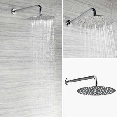 Chrome Finish Concealed Shower Bathroom 8.5" Rain Round Head Rare Wall Mounted