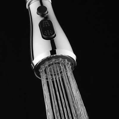 Chrome Finish Shower Tap Pull Out Spray Head Replacement Sprayer Kitchen Plumbing