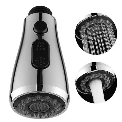 Chrome Finish Shower Tap Pull Out Spray Head Replacement Sprayer Kitchen Plumbing - 3