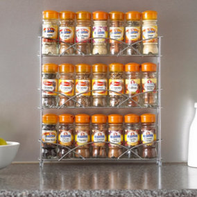 Chrome Free Standing 3 Tier Table Top Spice Rack