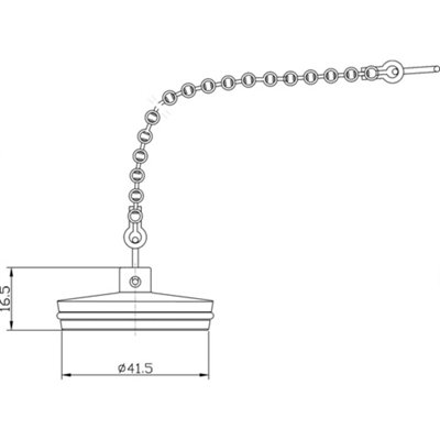 Chrome Metal Bathroom Bath Plug and Chain Heavy Duty Brass 1 3/4"