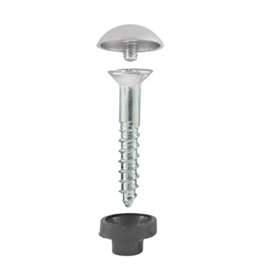 Chrome Mirror Screws with Dome Cap - No. 8 x 32mm (1 1/4 Inch) - Pack ...