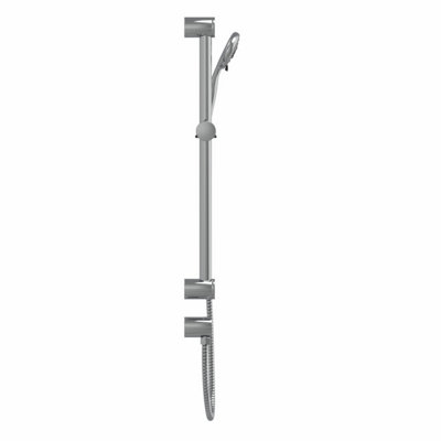 Chrome Modern Bathroom Round Head Shower Handset Riser Rail Kit