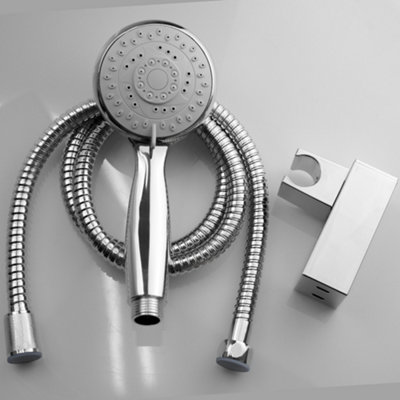Chrome Multi Function Shower Head Handset with Flexible Hose and Wall Bracket Holder Price Comparisons | Compare The Build
