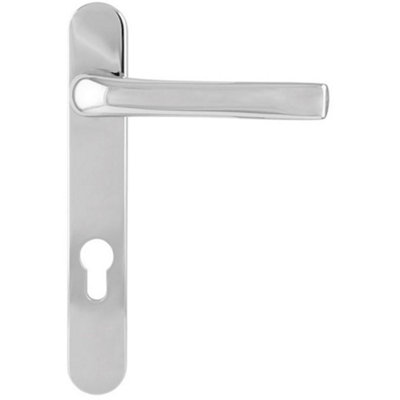 Chrome Multi-Point Locking Security Door Handle - 220mm External Lever Backplate