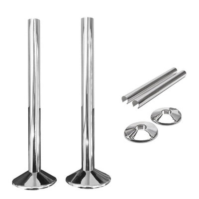 Chrome Pipe Covers and Collars For 15mm Towel Rail Radiator Pipes ...