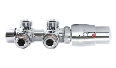 Chrome Plated Brass Thermostat Radiator Connection Valve Left Version