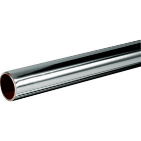 Chrome Plated Copper Tube 15mm x 1m Length BS EN1057 R250 British Copper 1000mm