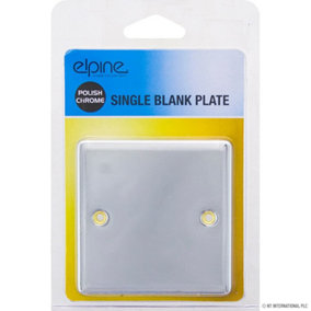 Chrome Polish Single Blank Plate Light Switch Home Office Electric Socket