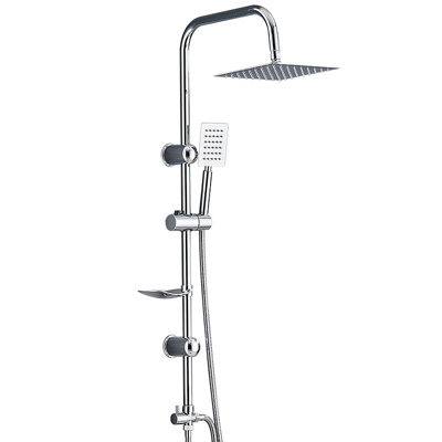 Chrome Shower Column Stainless Steel Shower Set with 20 20 cm ABS ...