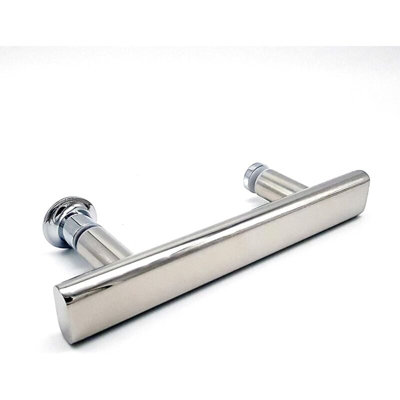 Chrome Shower Door Handle, 145mm Hole Centre, 215mm Length, Suitable ...