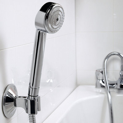 Chrome Shower Head Holder Easy To Install Wall Mounted Vacuum Suction Cup Bathroom Bracket