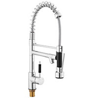 Chrome Single Lever Kitchen Sink Mixer Tap with Pull Out Hose Spray