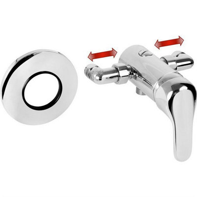 Chrome Single Lever Shower Mixer Valve Exposed Concealed -135 - 160mm Centres - 3