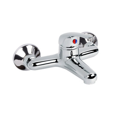 Chrome Single Lever Wall Mounted Bath Filler Tap | DIY at B&Q