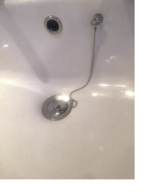 Chrome Sink Plug Chain Kitchen Bath S Hook Shaped Chrome 45mm 1 3/4" 18inch - 3