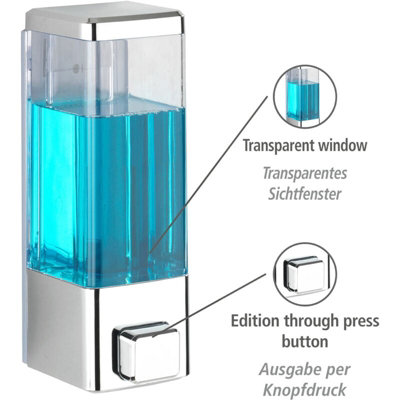 Chrome soap dispenser 320 ml, automatic wall-mounted plastic soap ...