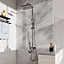Chrome Square Grey Wall-mount 3 Way Handheld Head and Rainfall Shower Head Concealed Mixer Shower Set
