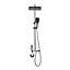 Chrome Square Grey Wall-mount 3 Way Handheld Head and Rainfall Shower Head Concealed Mixer Shower Set