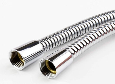 Chrome Stainless Steel Shower Hose Large Bore 11mm Fast Flow - WRAS Approved